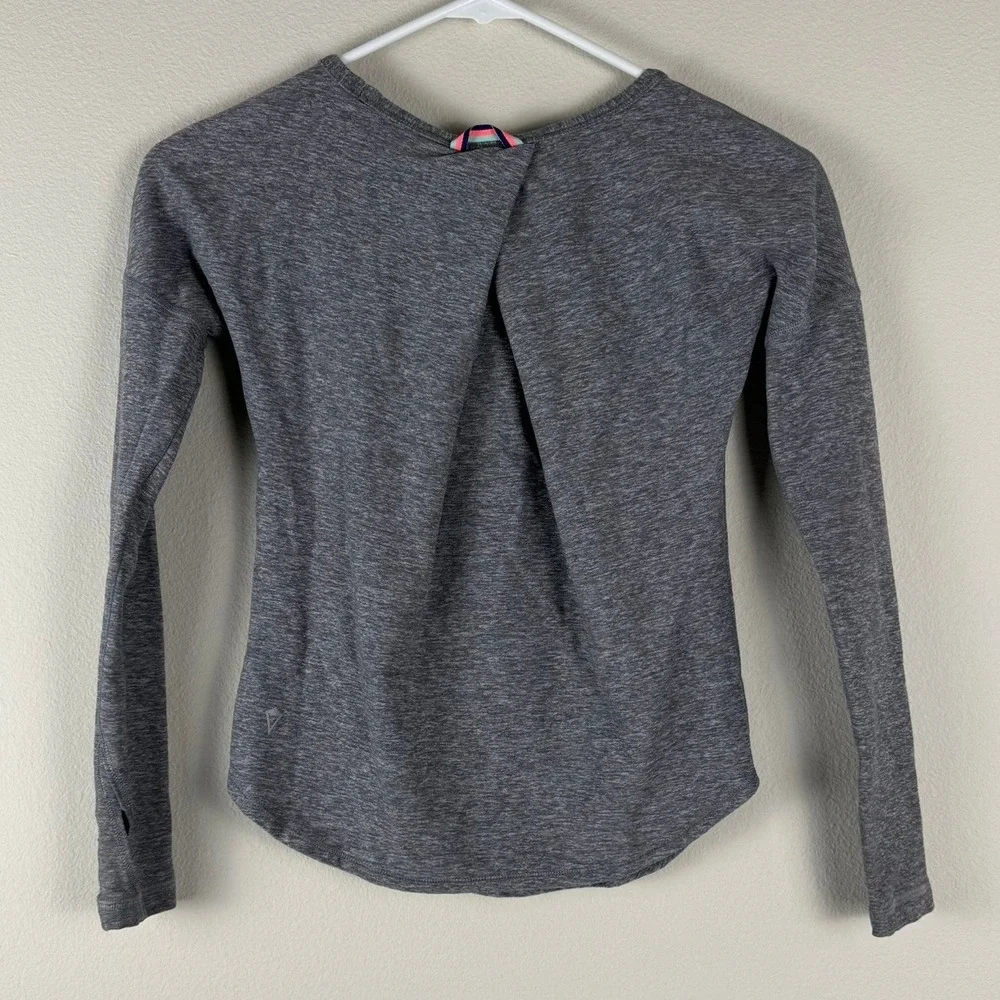 Ivivva by Lululemon Girls Size 7 Long Sleeve Top Gray‎ Thumbholes Activewear